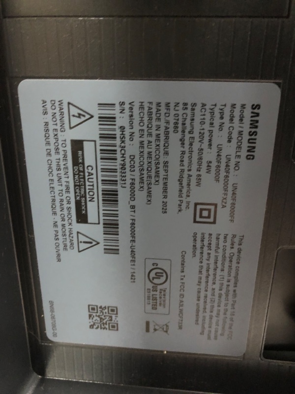 Photo 1 of ****DAMAGED SCREEN - SOLD FOR PARTS****SAMSUNG 40-Inch Class Full HD F6000 Smart TV (2025 Model) HDR, Object Tracking Sound Lite, Knox Security, One UI Tizen, Smart TV