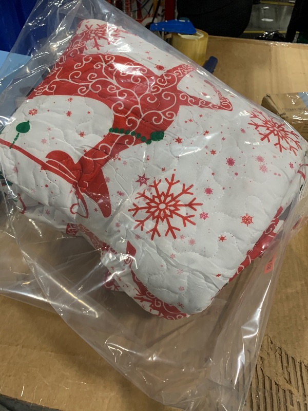 Photo 1 of ***UNKNOWN SIZE*** Feelyou Xmas Deer Elk Decor Bedding Set Soft for Boys Girls, Merry Christmas Comforter Set Full Size Snowflake Duvet Quilt Microfiber Bedroom Decor 3 Pcs with 2 Pillow Cases