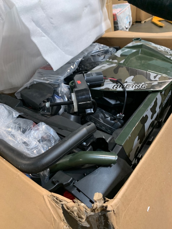 Photo 1 of **FINAL SALE, SEE NOTES**ELEMARA 2 Seater 24V Ride on Toys for Big Kids,XL Ride on Car with Remote Control,Max Capacity 130lbs Battery Powered Kids car,5 Mph Max,4-Wheeler Suspension,Bluetooth,Rainbowlight*4,Camouflage Green