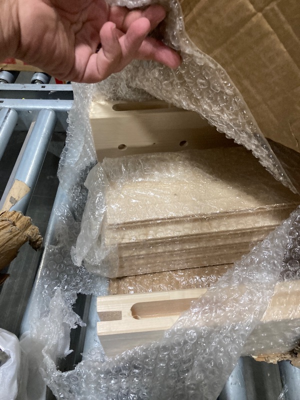 Photo 1 of ***MISSING NAILS******FINAL SALE****SMARTSTANDARD 48in x 96in Sliding Barn Door with 8ft Barn Door Hardware Kit Included, Unfinished Solid Spruce Wood Door, Assembly Required, DIY, Stainable, Fit Opening up to 46in x 94in