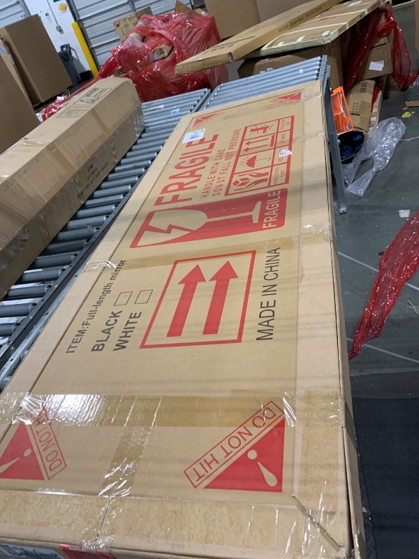 Photo 1 of ***SIMIAR*** Arched Full Length Mirror with Solid Wood Frame, 65x22 Farmhouse Wall Mirror Full Length with Stand, Vertical Hanging, Leaning Standing for Bedroom, Living Room, Rustic White