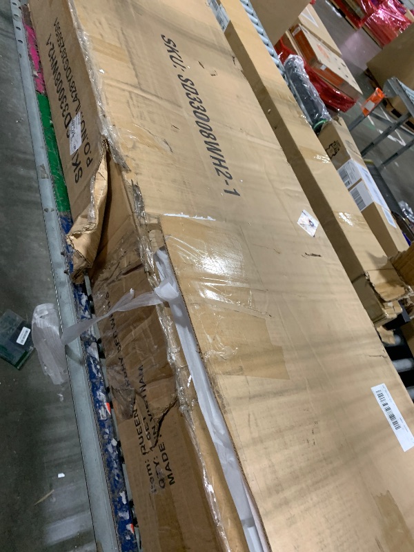 Photo 1 of **PARTS ONLY** RoomAndLoft Queen Size Murphy Wall Bed with in Solid Wood, with Shelf Storage and in White, No Box Spring Needed, Easy Assembly