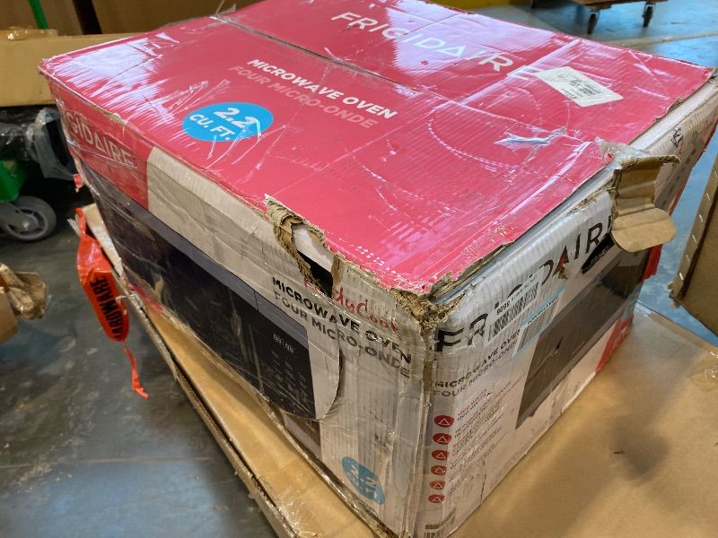 Photo 1 of **MAJOR DAMAGE**
FRIGIDAIRE 2.2 Cu. Ft. Stainless Steel Microwave Oven, Multi Function, Programmable, 1,200 Watts