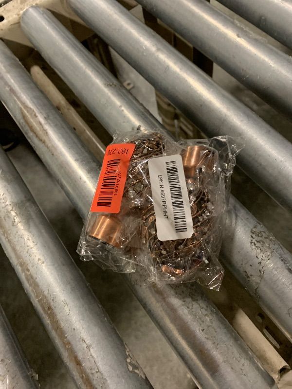 Photo 1 of ***MAJOR DAMAGE*** 2-Pack Curtain Rod End Caps – Iron Finials with Screws, Compatible with Rods Up to 1-Inch Diameter, Black with Sparkling Rhinestones (Red Bronze)