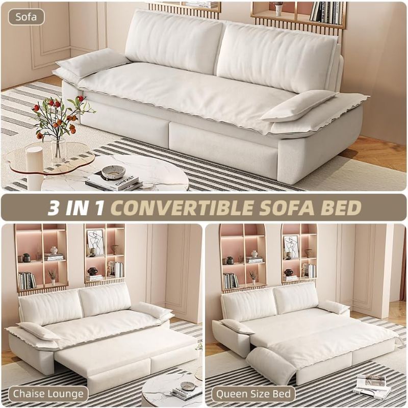 View 2 of ** PARTIAL SET** KEIKI 81.9" Sleeper Sofa, 3-in-1 Pull Out Couch Bed with Premium Velvet Upholstery, Perfect for Movie Nights, Overnight Guests, and Modern Home Decor