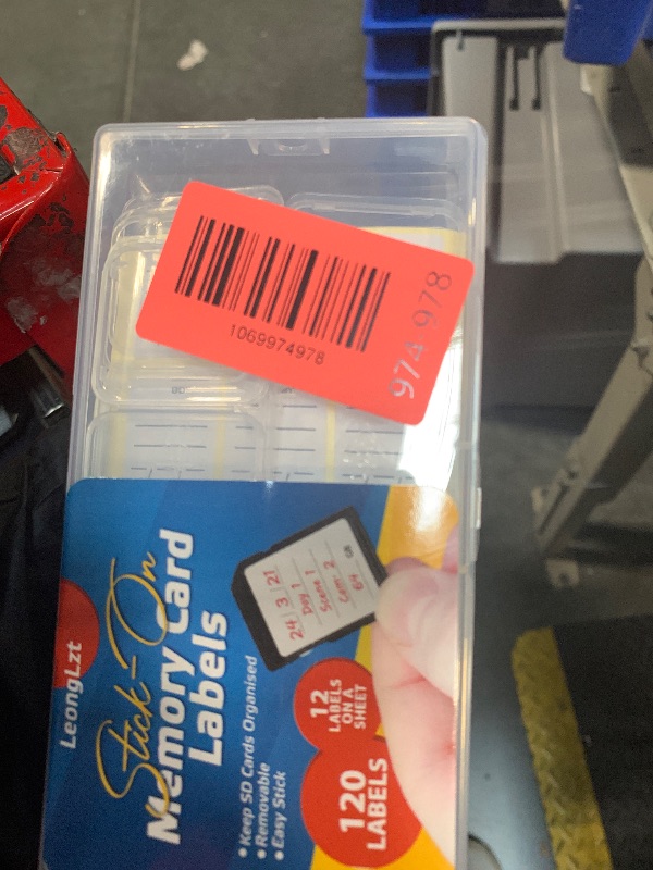 Photo 1 of (120 Count) SD Card Label Stickers/Flash Drive Labels with 6 Free SD Card Cases & a Storage Box - Stick-On, Removable