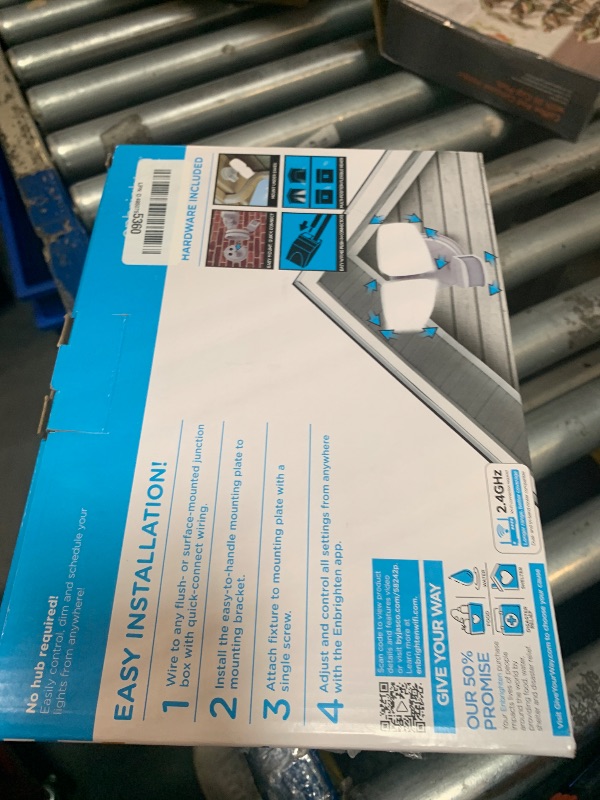 Photo 1 of ** SOLD AS IS NO RETURN/REFUNDS**
Enbrighten 58242-S1 Outdoor 2-Head Motion-Sensing Back Lit Wi-Fi LED Security Light, White
