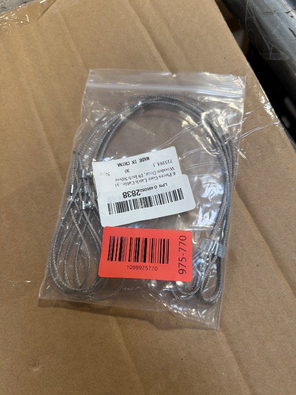 Photo 1 of 19 Inch Silver Gate Latch Pull 6 Pieces Stainless Steel Gate Cable Pull Adjustable Gates Latchs Pulls String Cord Fence Gates Lock Opener Wire Cables for Metal Vinyl Backyard Wooden Door