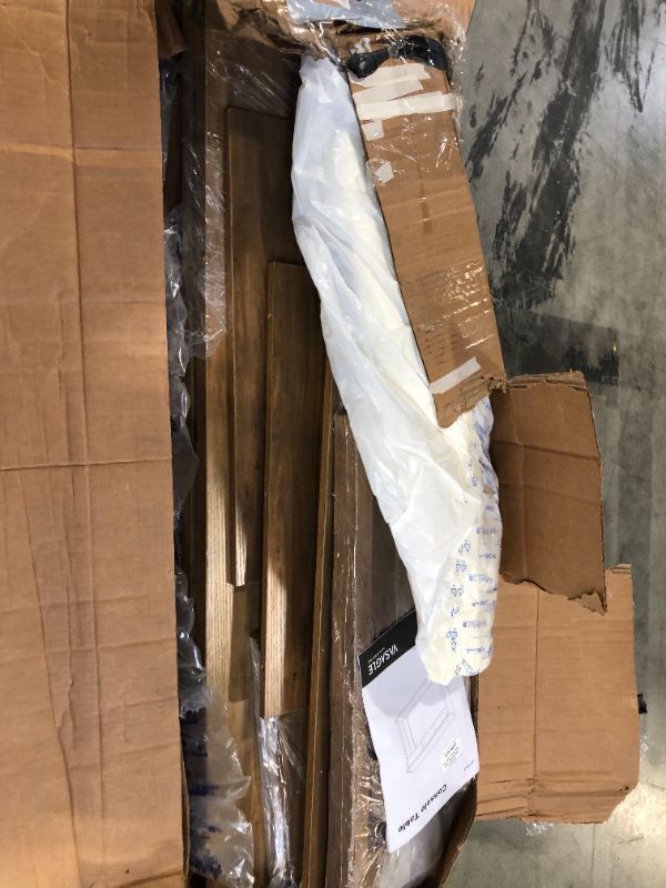 Photo 1 of ***FINAL SALE/NO RETURN, SOLD AS PARTS*** VASAGLE Sofa Console Table, 47.2 Inches Narrow Entryway Table with 3 Drawers, Bottom Shelf, Metal Corners, for Living Room, Bedroom, Farmhouse Style, Honey Brown ULNT143KB01S