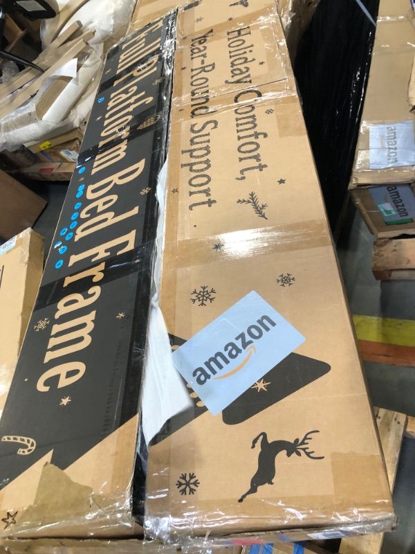 Photo 1 of ***SELLING FOR PARTS, FINAL SALE***Full Size Platform Bed Frame with Upholstered Headboard, Sturdy Wooden Slats, Noiseless No Box Spring Required, Easy to Assemble, Gray***SELLING FOR PARTS, FINAL SALE***