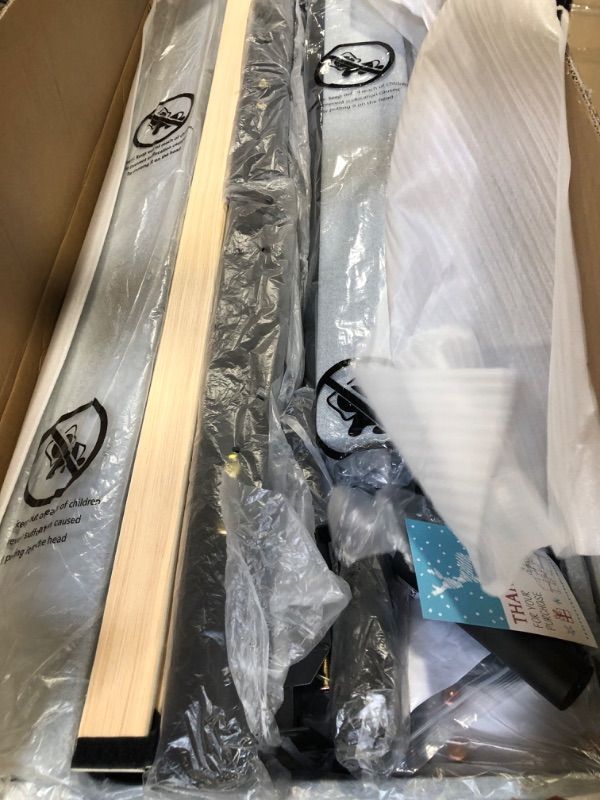 Photo 1 of ***SELLING FOR PARTS, FINAL SALE***Full Size Platform Bed Frame with Upholstered Headboard, Sturdy Wooden Slats, Noiseless No Box Spring Required, Easy to Assemble, Gray***SELLING FOR PARTS, FINAL SALE***