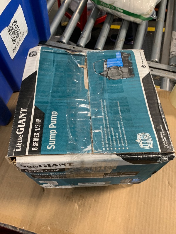 Photo 1 of ** SOLD AS IS NO RETURN/REFUNDS**
Little Giant 6-CIA-RS 115 Volt, 1/3 HP, 2760 GPH Cast Iron Sump Pump with Piggyback Diaphragm Switch and 10-Ft. Cord, Blue, 506267