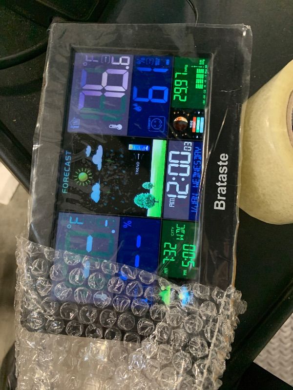 Photo 1 of ***MISSING WIRELESS SENSOR, SELLING FOR PARTS, FINAL SALE***Weather Station Wireless Indoor Outdoor, Thermometer Wireless with Remote Sensor, Home Weather Station, Color Display Digital Weather Forecast, Humidity, Atomic Clock, Air Pressure for Home***MIS