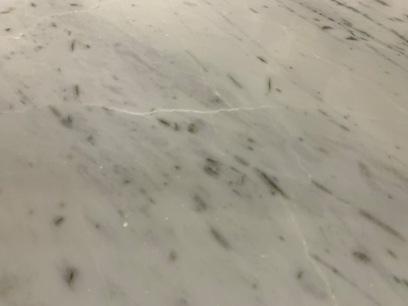 Photo 1 of ****FINAL SALE. NO RETURN!!! VIEW NOTES****Meridian Furniture 248White-DT48 Genoa Collection Art Deco Dining Table with Handcrafted Genuine Marble, White Marble with Light Grey Veining, 48" W x 48" D x 30" H, White