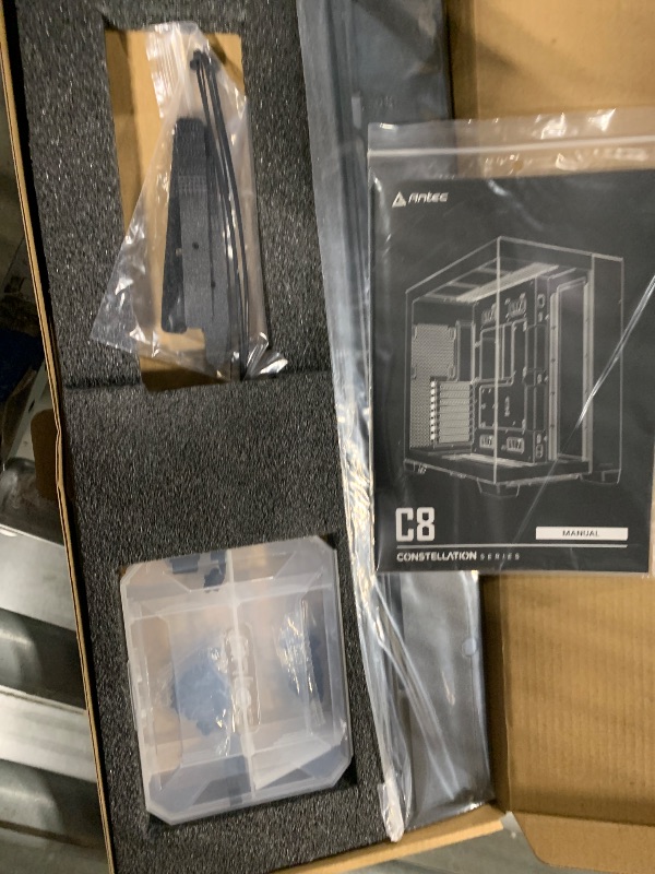 Photo 1 of ***BOTTOM DUST FILTER TORN, VIEW NOTES*** Antec C8, Fans not Included, RTX 40 Compatible, Dual-Chamber, tooless Design, Type-C, 360mm Radiator Support, Seamless Tempered Glass Front & Side Panels, High Airflow Full-Tower E-ATX PC Case