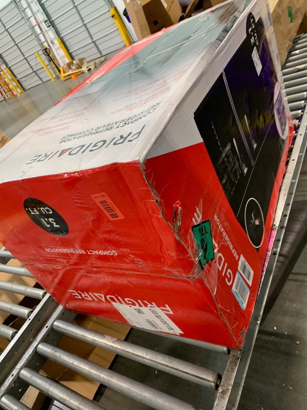 Photo 1 of ***DOOR DENTED*** Frigidaire EFR840 Retro Mini Fridge with Freezer & Side Bottle Opener - Small 2 Door Refrigerator for Office Bar or College Dorm Room - 3.2 Cu Ft, Black