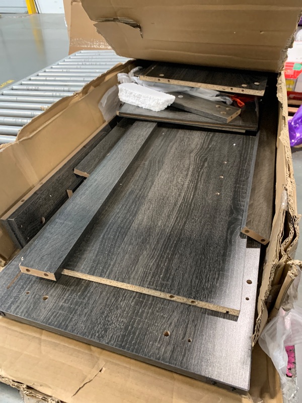 Photo 1 of ***FINAL SALE/NO RETURN, SOLD AS PARTS*** RoyalCraft TV Stand for 65+ Inch TV: Farmhouse Entertainment Center with Storage, Wood TV Console Cabinets with Sliding Barn Door, Tall Media with Adjustable Shelves for Living Rooms, Gray