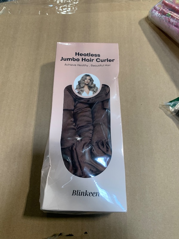 Photo 1 of ***FACTORY SEALED*** BLINKEEN Jumbo Heatless Hair Curler Set-Satin Heatless Curls Overnight, Jumbo Curling Rod Headband, No Heat Curlers To Sleep in (Brown)