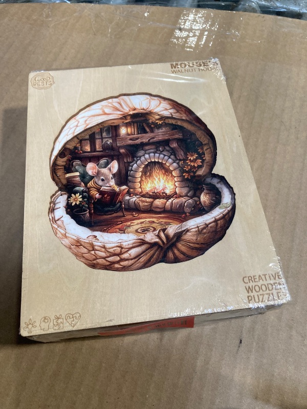 Photo 1 of ***FACTORY SEALED/BRAND NEW*** WOODBESTS Wooden Puzzles for Adults - Mouse's Walnut House, Mouse Wooden Jigsaw Puzzle, Unique Animal Wood Puzzles Adult, Xmas Gifts for Puzzle Lovers(185 Pcs, M, 11.4"x10.2")