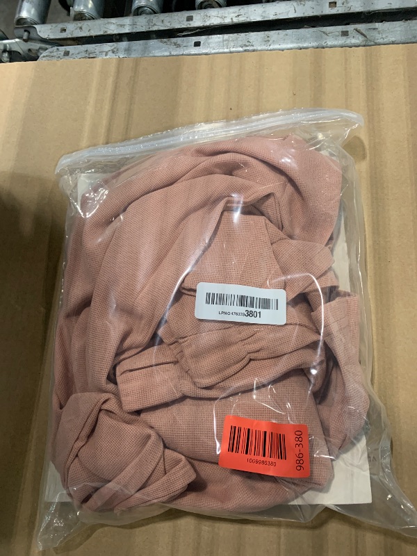 Photo 1 of ***DIFFERENT MATERIAL*** EVALESS Women's Wide Leg Pants Trendy High Waisted Work Casual Palazzo Trousers Spring Summer Flowy Baggy Slacks for Women Waffle Knit Teacher Business Office Dress Pants with Pockets Pink Medium