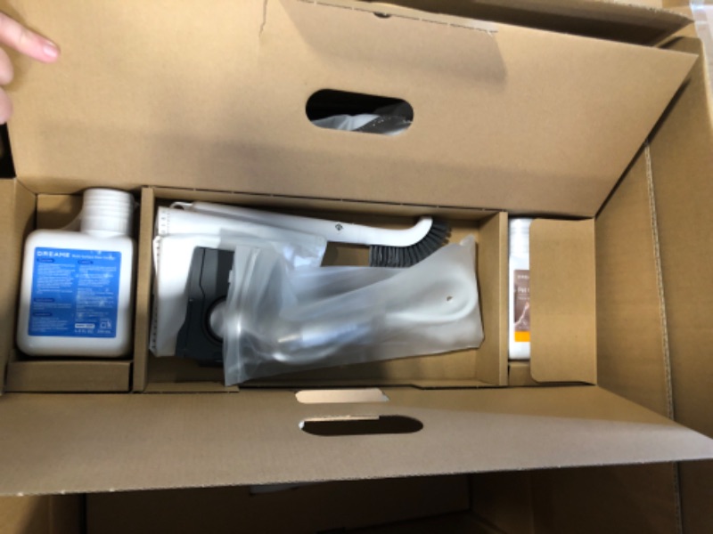 View 3 of *** dent/ crack on side ***DREAME Aqua10 Ultra Roller Robot Vacuum and Mop & 30,000Pa Suction, Self-Cleaning Dock & Extending Roller Mop, Heat-Washes & Dries, Carpet Protection, AI Camera & LiDAR Avoidance Tech, Voice Control