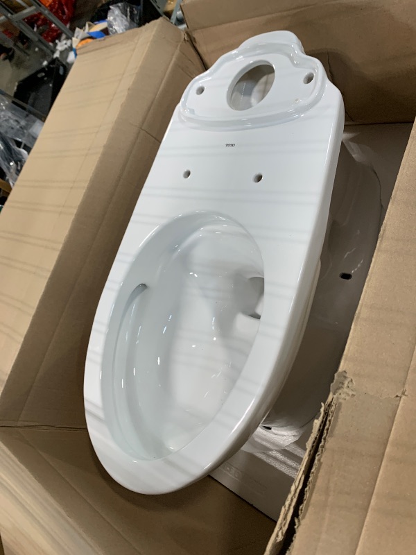 Photo 1 of ** ONLY BOTTOM HALF *** TOTO Drake Transitional Two-Piece Elongated 1.28 GPF Universal Height TORNADO FLUSH Toilet with CEFIONTECT, Cotton White - CST786CEFG#01