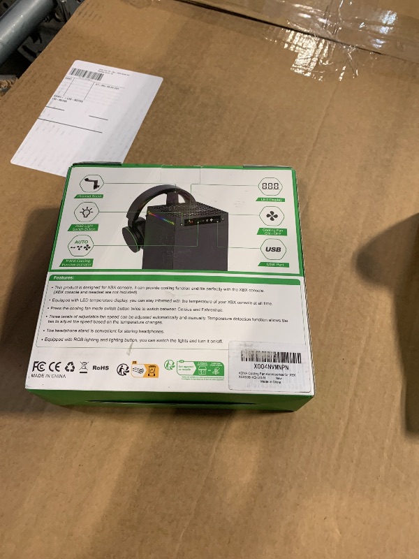 Photo 1 of [LED Display] - Auto Cooling Fan for Xbox Series X with 9 RGB Light Modes, Cooling System Adjustable by Temperature with 4 Gears for Xbox Series X Console,Cooler & Light Switch,Headset Hook,USB Port