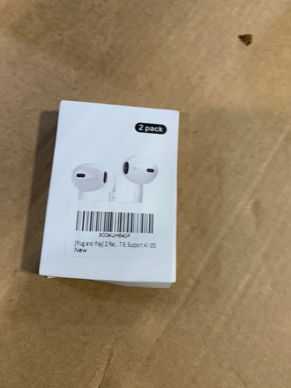 Photo 1 of [Plug and Play] 2 Pack for iPhone Headphones Wired Earbuds/Earphones with Built-in Microphone & Volume Control HiFi Stereo Nosie Reduction for iPhone 14 13 12 11 Pro Max XS XR X 8 7 6, Support All iOS