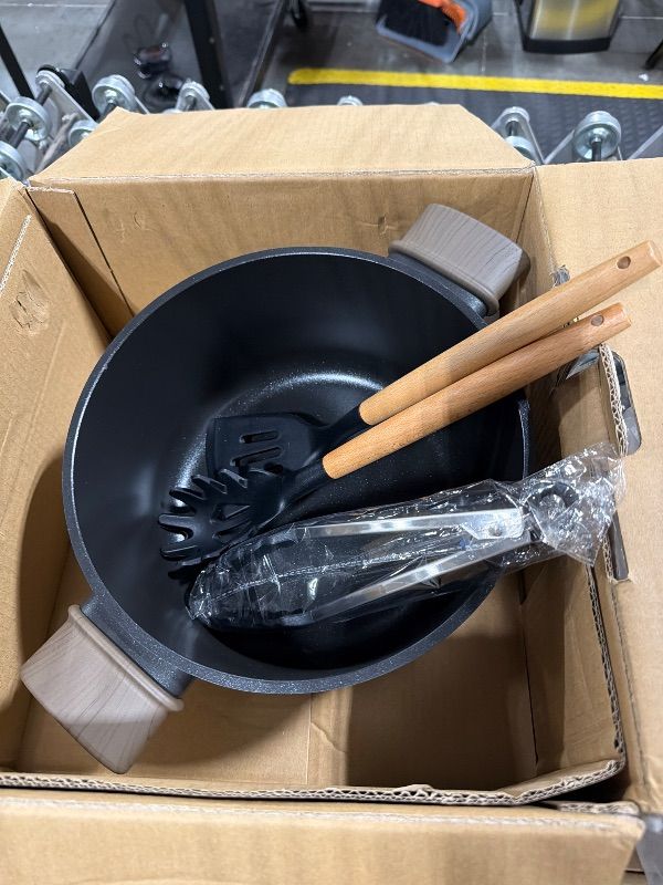 Photo 1 of ***JUST ONE POT***Astercook Non Stick Pots and Pans Set, Healthy Non-Toxic Titanium Induction Kitchen Cookware Sets for Cooking with Frying Pans, PFAS/PTFE/PFOA & PFOS Free, Black, Pcs