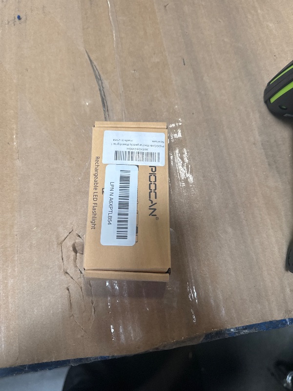 Photo 1 of **MAJOR DAMAGE**
PIOOCAN Rechargeable Flashlights 1200 Lumens EDC Flashlight, AA Pocket Flashlight High Lumens with Clip, Super Bright Small Flashlights, 4 Modes Flash Light for Camping, Home, and Emergencies (Black)