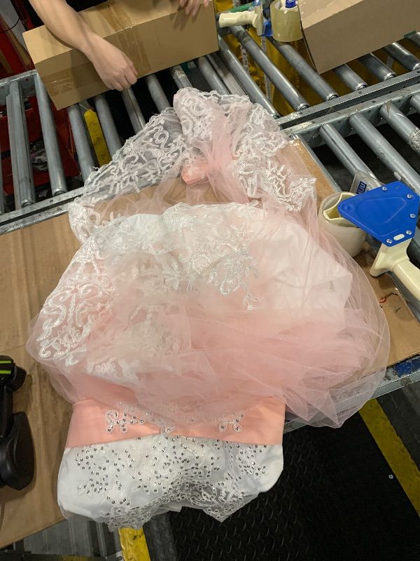 Photo 1 of *** VERY WORN AT BOTTOM **** TTYAOVO Girls Embroidery Princess Dress Wedding Birthday Party Long Tail Prom Gowns Size(130) 7-8 Years Pink