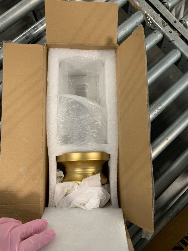 Photo 1 of ****FINAL SALE NOT RETURNS****
NUPTIO Hurricane Candle Holder Gold: Pillar Candle Holders with Clear Glass Sleeve - Set of 2 Decorative Brass Metal Pillars Stand for Dining Table Centerpiece Shelf Fireplace Mantel Decor