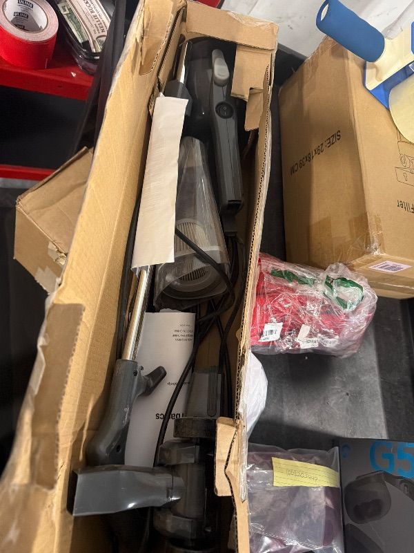 Photo 1 of ***HEAVILY USED, SELLING FOR PARTS, FINAL SALE***Amazon Basics 2-in-1 Corded Stick Vacuum Cleaner, Convertible to Handheld, Lightweight (3.9 LBS), with Washable Filter, Crevice Tools, 0.5L Dust Cup, 19.7-Ft Cord, 300W, Black***HEAVILY USED, SELLING FOR PA