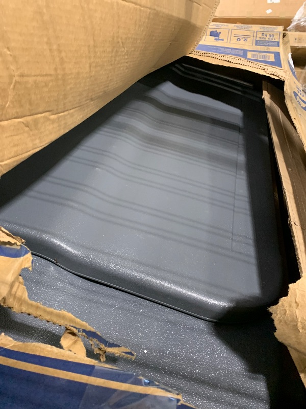 Photo 1 of ** FINAL SALE ** NO RETURNS** Suncast 138 Cu Ft Horizontal Outdoor Storage Shed, 57.5"x79.75"x52" Glidetop Outdoor Shed with Sliding Lid, Resin Storage Sheds with Floor for Bikes, Motorcycles, & Lawn Mower, Made in The USA