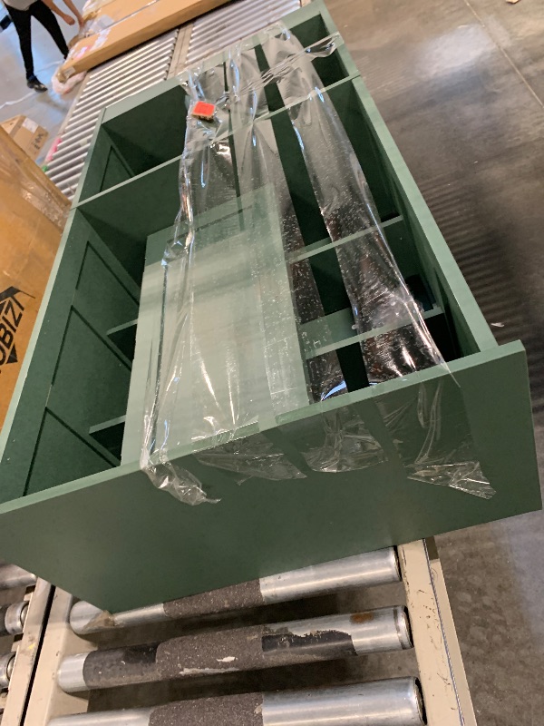 Photo 1 of ** FINAL SALE** NOI RETURNS** DAMAGE MAJOR*** TEENFON 43" H Storage Cabinet with 4 Doors, Kitchen Cabinet with 6 Door Shelves, Kitchen Pantry Cabinets for Living Room, Dining Room, Bathroom, Forest Green