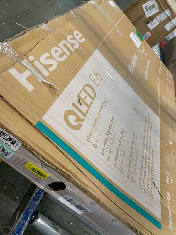 Photo 1 of ** NO RETURNS ** FINAL SALES**  DAMAGE*** Hisense 55" E6 Cinema Series Hi-QLED 4K UHD Smart Fire TV (55E6QF, 2025 Model) - AI Light Sensor, Dolby Vision · Atmos, Voice Remote with Alexa, Motion Rate 120, HDR 10+ Adaptive, Game Mode Plus