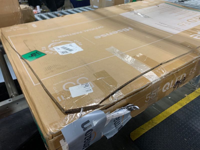 Photo 1 of ** NO RETURNS ** FINAL SALES**  DAMAGE*** Hisense 55" E6 Cinema Series Hi-QLED 4K UHD Smart Fire TV (55E6QF, 2025 Model) - AI Light Sensor, Dolby Vision · Atmos, Voice Remote with Alexa, Motion Rate 120, HDR 10+ Adaptive, Game Mode Plus