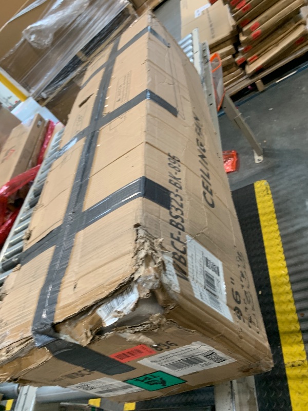 View 2 of ** FINAL SALE** NO RETURNS** WINGBO Black Industrial Ceiling Fan No Light 96", 9 Aluminum Blades, 6 Speed Remote Control, Reversible DC Motor, for Home and Commercial Use, Living Room/Shop/Warehouse