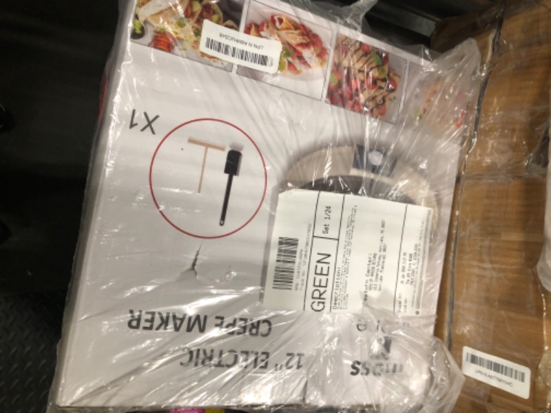 Photo 1 of ***MISSING MANUAL*** Moss & Stone 12” Electric Griddle Pan & Crepe Machine, Non-Stick Electric Crepe Maker with Adjustable Temperature, Includes Spreader & Spatula – Ideal for Pancakes, Blintzes & Tortillas