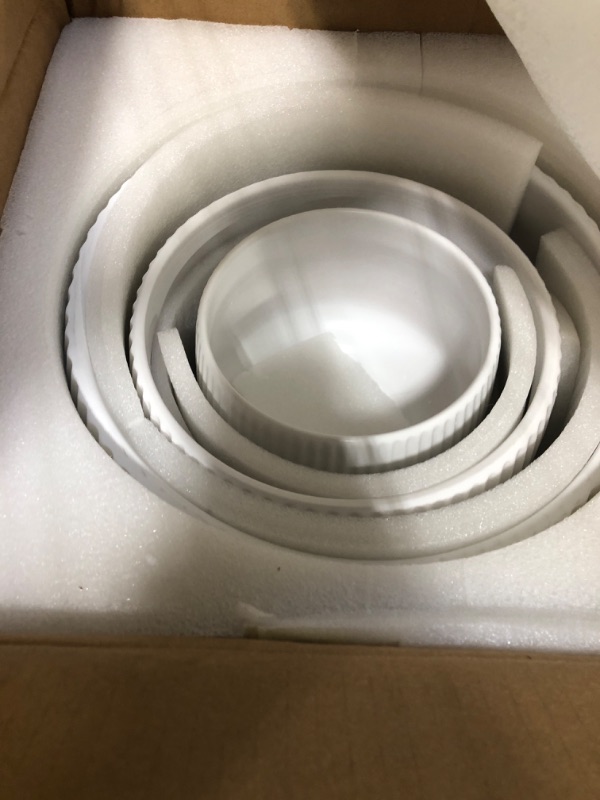 Photo 1 of ***BIG POT BROKEN/ FINALE SALE/ NO RETURNS / NO REFUNDS*** OXART Ceramic Plant Pot, 12+9+6.6 inch Large Plant Pot with Drainage, 3 Piece Planters for Indoor Plants, Modern Decor Home Office Garden Flower Pots for Indoor Outdoor Plant Set, White