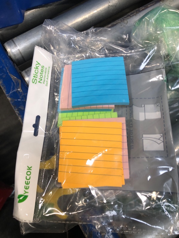 Photo 1 of (18 Pads) Lined Sticky Notes 3x3 in Bright Ruled Post Stickies Colorful Super Sticking Power Memo Pads