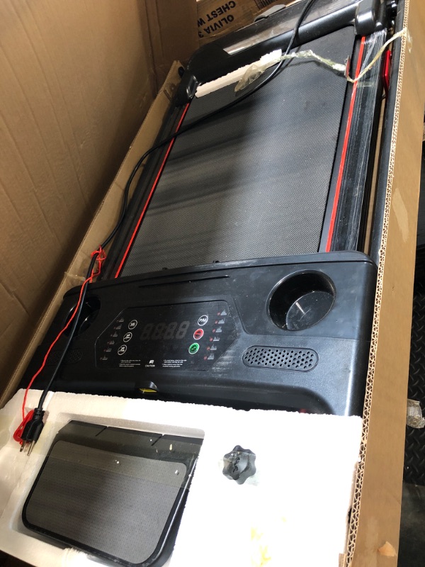 Photo 1 of ** VERY USED** NO RETURNS ** UNTESTED*** FINAL SALE*** Treadmill with Incline 3-in-1 Portable Treadmills for Home Small, Incline Walking Pad Treadmill with Handle Bar, Walking Pad Foldable with 3.0HP Quiet Brushless, LED Dispay, 300LBS Capacity Black