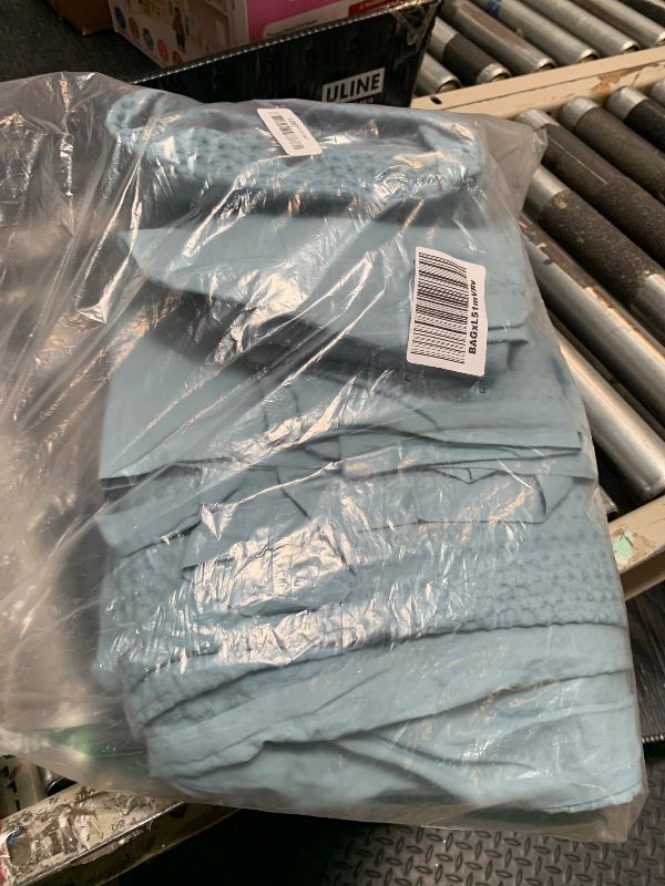 Photo 1 of ** SIMILAR ** NO RETURNS ** FUINAL SALE*** Comfort Spaces Comforter for King Size Bed, Ogee Ruched with Crinkle Texture, Breathable Comforter Set King, All Season Lightweight Bedding Set, Shams, Décor Pilow, King/Cal King Blue 4 Piece