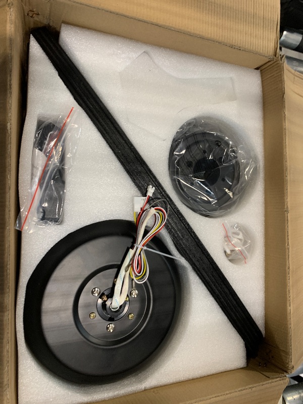 Photo 1 of *UNTESTED*
BYKISTOK Flush Mount Ceiling Fan with RGB Light - 52In Black Ceiling Fan Light with Reversible Mute Motor, LED 3CCT Dimmable, Low Profile Modern Ceiling Fans for Indoor, Party, Covered Outdoor