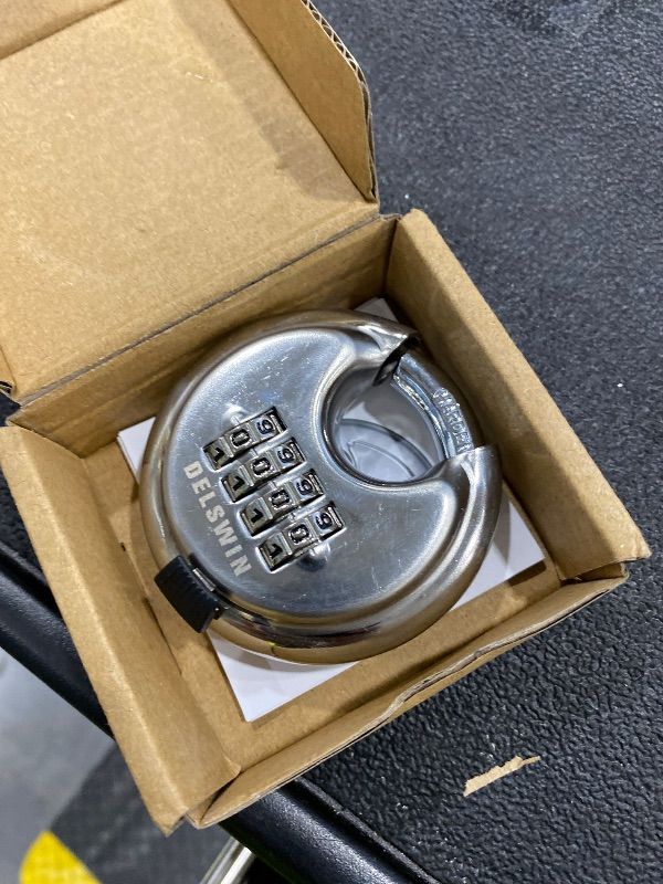 Photo 1 of *UNTESTED*
DELSWIN 4 Digit Combination Lock with Hardened Steel Shackle Combo Padlock for Sheds,Gym Locker,Storage Unit,Gate and Fence (1 Pcs)