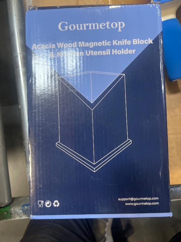 Photo 1 of **MAJOR DAMAGE**
Gourmetop Magnetic Knife Holder & Kitchen Utensil Holder, Magnetic Knife Block without Knives, Universal Knife Block, Magnet Knife Holder, Premium Acacia Wood, Knife Magnetic Block, Strong N45 Magnet