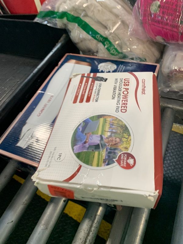 Photo 1 of **missing parts** Comfheat Shoulder Heating Pad Massager for Rotator Cuff Upper Arm Pain Relief, USB Powered Heated Shoulder Wrap with Vibration Massage for Women Men Travel Outdoor (Non-Rechargeable)