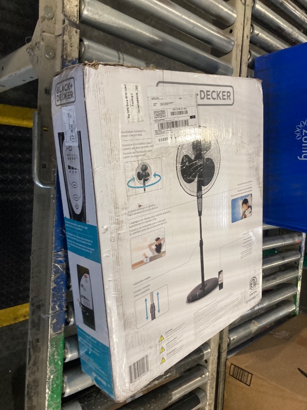Photo 1 of ***FINAL SALE/NO RETURN, VIEW NOTES*** BLACK+DECKER 18-Inch Stand Fan with Pedestal Base, Height Adjustable Pedestal Fan with Remote and Touch Control Panel, Free Standing Fan with 90-Degree Oscillating and 3-Speed Settings, Black