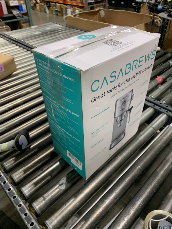 Photo 1 of CASABREWS CM5418 Espresso Machine 20 Bar, Compact Espresso Maker with Steam Milk Frother, Stainless Steel Coffee Machine with 34oz Removable Water Tank for Cappuccino, Small Latte Machine, Silver