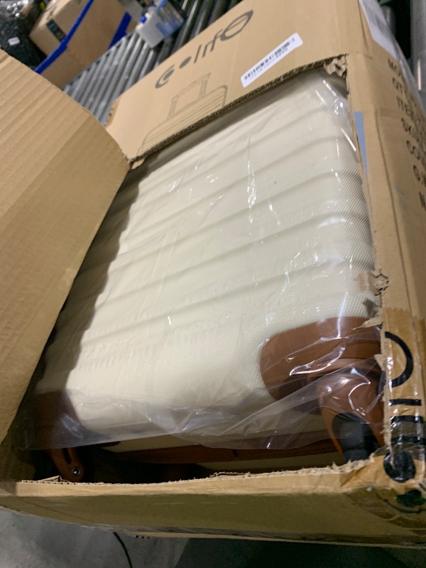 Photo 1 of Coolife 3 Piece Luggage Set Carry On Suitcase with Hardside Durable TSA Lock Spinner Wheels (Apricot White, DB/TB/20)